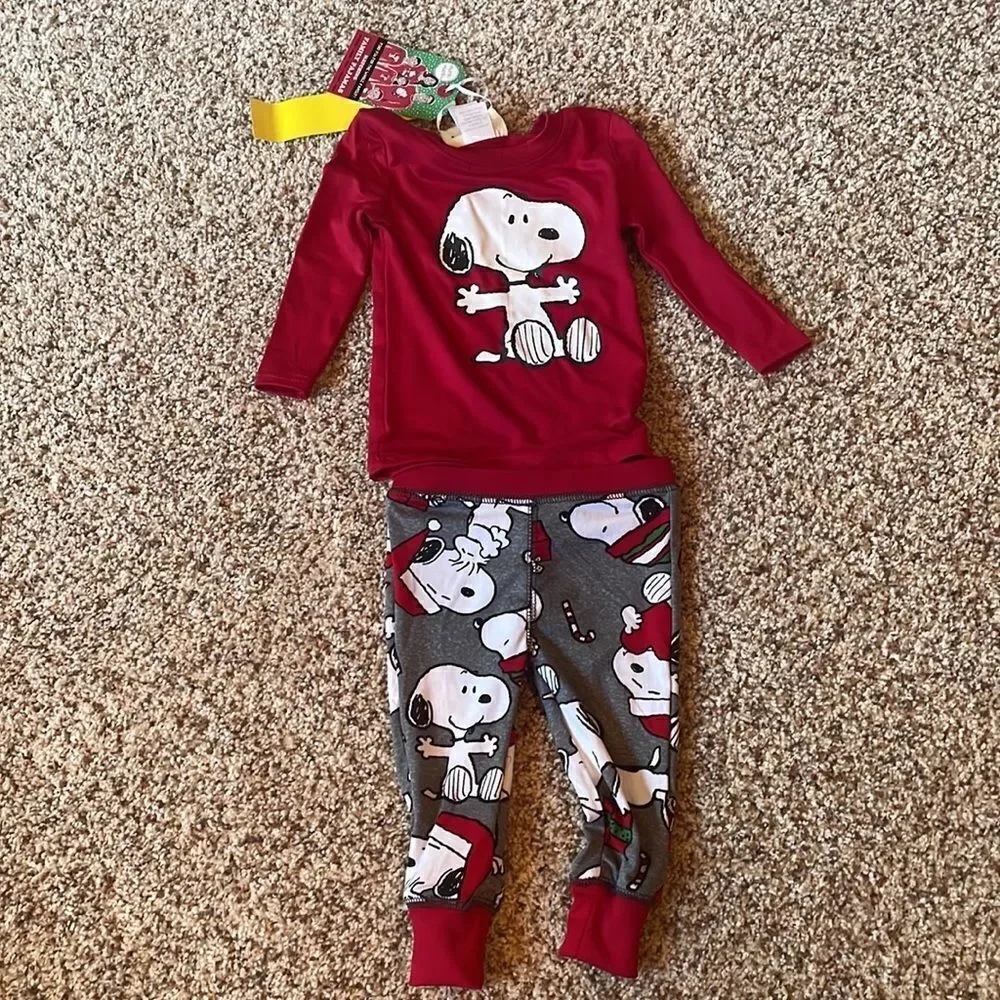 𝅺NWT Munki Munki Peanuts set boys pj set